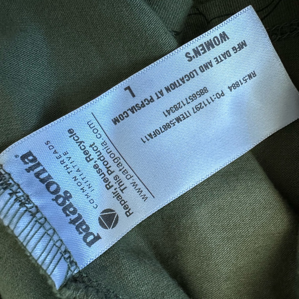 Patagonia Green and Brown Dress Organic stretch cotton ladies Large - Picture 7 of 9